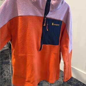 Cotopaxi Two-Tone Fleece Jacket in Orange and Lavender